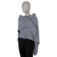 ALAIA grey wool SHAWL WRAP KNIT Jacket 38 S