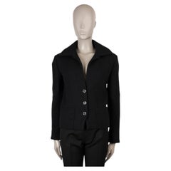 CHANEL black wool 22A FLORENCE TWEED Jacket 38 S