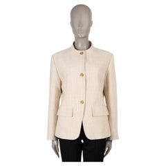 CHANEL cream silk 26S FITTED Jacket 42 L