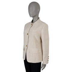 CHANEL cream silk 26S FITTED Jacket 42 L