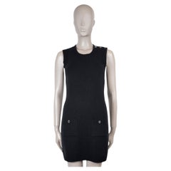 CHANEL black cashmere 21S SLEEVELESS KNIT MINI Dress 34 XS