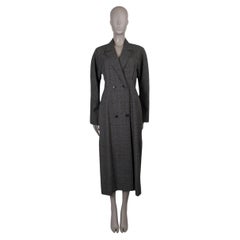 LANVIN grey wool PRINCE OF WALES MIDI COAT Dress S