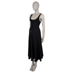 CHRISTIAN DIOR black viscose 2022 SLEEVELESS FLARED KNIT Dress XS