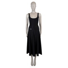 CHRISTIAN DIOR black viscose 2022 SLEEVELESS FLARED KNIT Dress XS