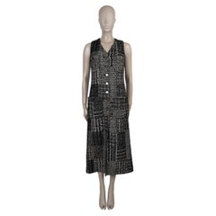 CHANEL black white cashmere 21K PEARL & SEQUIN TWEED VEST Dress 36 XS