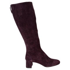AQUAZZURA Blackberry burgundy suede SAINT HONORE 50 Boots Shoes 39