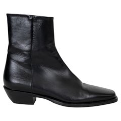 KHAITE black leather WOOSTER WESTERN Ankle Boots Shoes 38