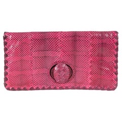 BOTTEGA VENETA fuchsia pink 2011 AYERS TURNLOCK Clutch Bag