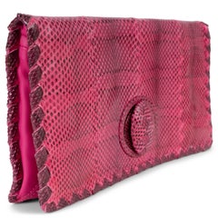 BOTTEGA VENETA fuchsia pink 2011 AYERS TURNLOCK Clutch Bag