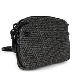 BOTTEGA VENETA anthracite grey leather SMALL NODINI WOVEN Crossbody Bag