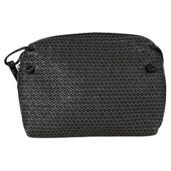 BOTTEGA VENETA anthracite grey leather SMALL NODINI WOVEN Crossbody Bag