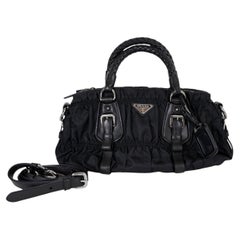 PRADA black tessuto nylon GAUFRE Bag