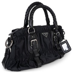 PRADA black tessuto nylon GAUFRE Bag