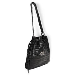 KIESELSTEIN-CORD black HORSE HEAD CROCODILE Tote Bag