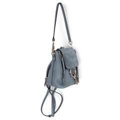 CHLOE Cloudy blue suede & leather FAYE MINI Backpack Bag