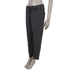 BRUNELLO CUCINELLI dark grey wool 2018 MONILI SIDE STRIPE Pants 44 L