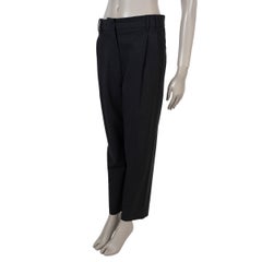 BRUNELLO CUCINELLI Pantalones rectos plisados de lana gris lignito 2023, talla 44 L