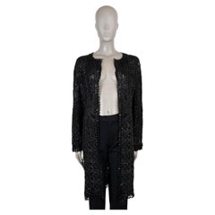 DOLCE & GABBANA – Schwarze Seidenjacke aus Spitze mit Paillettenstickerei, Größe M