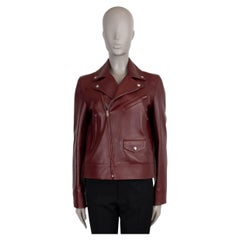 GUCCI Rosso Ancora red 2025 LEATHER BIKER Jacket 40 S
