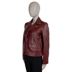 GUCCI Rosso Ancora red 2025 LEATHER BIKER Jacket 40 S