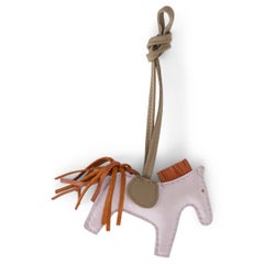 HERMES pink leather RODEO PM Bag Charm Mauve Pale/Pain D'epic/Beige Marfa
