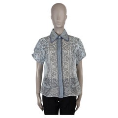 ZIMMERMANN Blaues Leinen 2024 MATCHMAKER BANDANA PAISLEY Hemd 2 M
