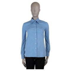 PRADA blue cotton 2021 STRETCH POPLIN Shirt 36 fits 38 XS