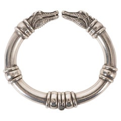 KIESELSTEIN-CORD silver 1998 STERLING SILVER DOUBLE ALLIGATOR Bracelet