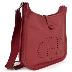 HERMES Rouge H, burgunderrotes Epsom-Leder, EVELYNE 29 Tasche PHW