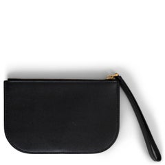 VALENTINO black leather WALK VLOGO Pourch Clutch Bag