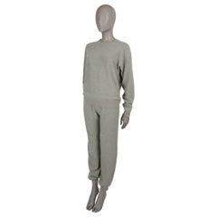 LORO PIANA green pink cashmere 2023 Honeycomb Sweater Pant Set 38 XS