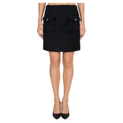 Chanel 2024 Glitter Wool Felt Mini Skirt Black 38 S