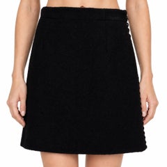 Christian Dior 2024 Flared Tweed Mini Skirt Black 38 S