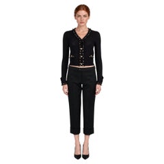 Chanel 2025 Hangzhou Strickjacke mit Pailletten-Blumenverzierung, schwarz, Größe 36 XS