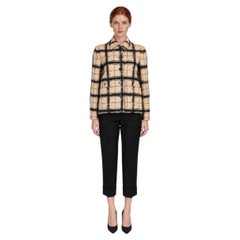 Christian Dior 2020 Plaid Tweed Jacket Beige/Black 38 S
