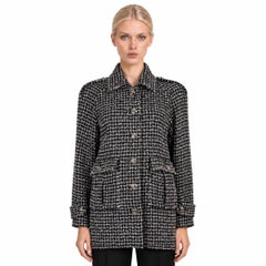 Chanel 2020 Tweed Jacket Black White 38 S