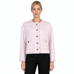 Chanel 2026 Lurex Tweed Jacket Pink Purple White Gold 34 XS