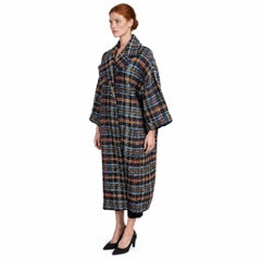 Chanel 2015 Oversized Lurex Tweed Coat Navy 40 M