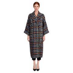 Chanel 2015 Oversized Lurex Tweed Coat Navy 40 M