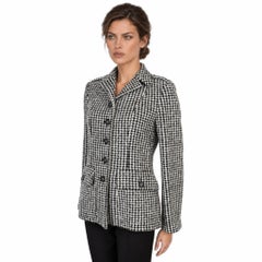 Chanel 2022 Houndstooth Tweed Jacket Black/White 36 XS