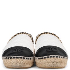 Chanel 2021 Capri Chain Trim Leather Espadrilles 37