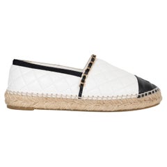 Chanel 2021 Capri Chain Trim Leather Espadrilles 37