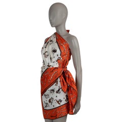 Fendi 2023 Astrology Scarf One Shoulder Mini Dress Orange 44 L