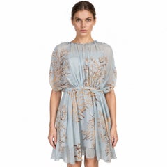 VALENTINO 2015 Coral Print Chiffon Cocktail Dress S