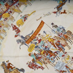 HERMES Cirque Molier 90 Twill Scarf Blanc silk