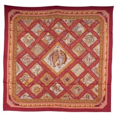 HERMES Mare Nostrum 90 Twill Scarf Raspberry silk