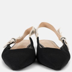 Christian Dior J'Adior Technical Fabric Slingback Flats Black 38