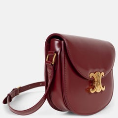 Sac à bandoulière Céline Teen Besace Triomphe, en veau brillant couleur carmin