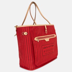 Louis Vuitton Neverfull Bandouliere Inside Out MM Rouge Sari
