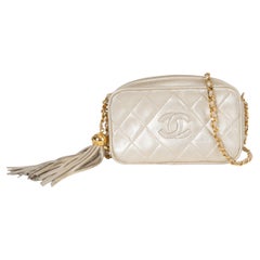 Chanel 1991-1994 CC Tassel Camera Mini Bag Metallic Gold